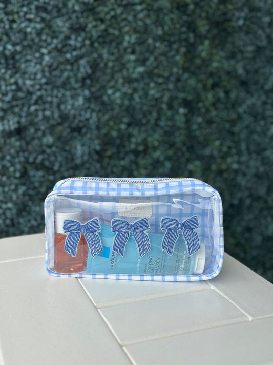 3 Bows - Blue Trellis Bag