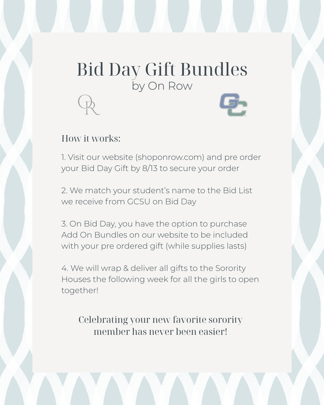Pre-order: The GCSU Sorority Essentials Package