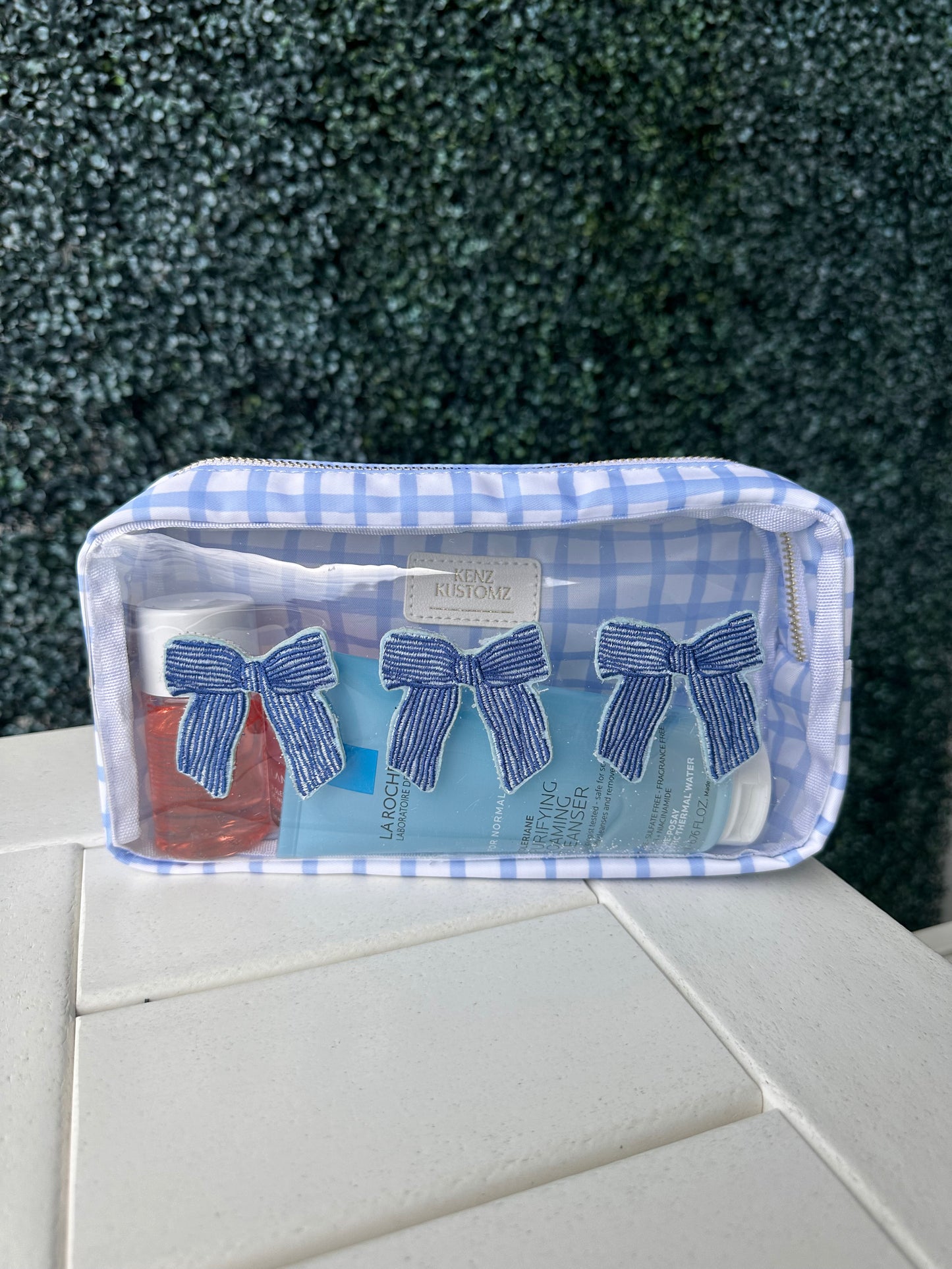 3 Bows - Blue Trellis Bag