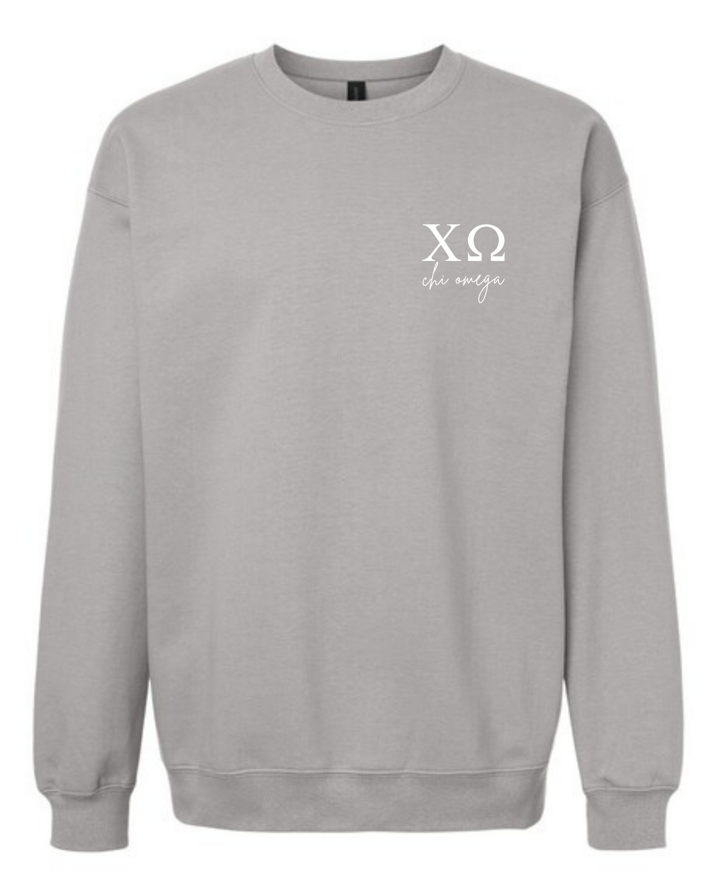 Chi Omega Simple Collection Gray Sweatshirt