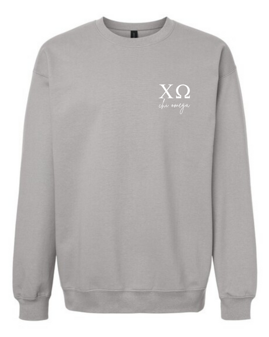 Chi Omega Simple Collection Gray Sweatshirt