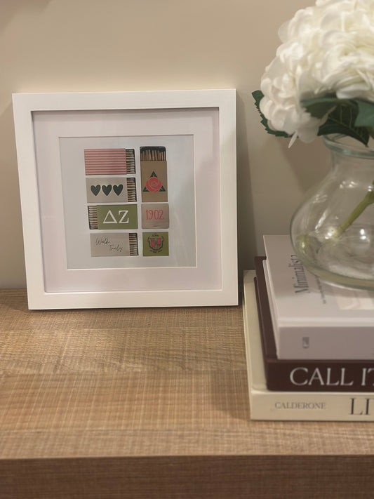 Delta Zeta Framed Matchbox Print