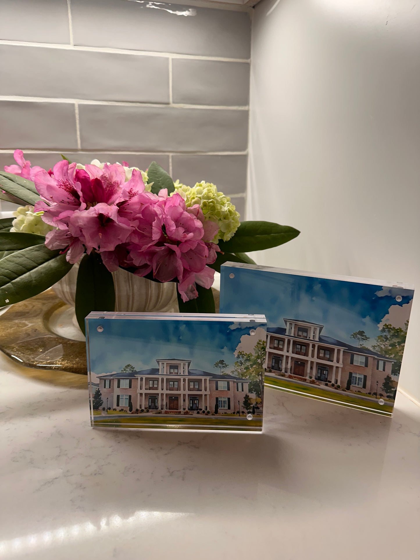 4x6 Chi Omega House Watercolor (Georgia Southern)