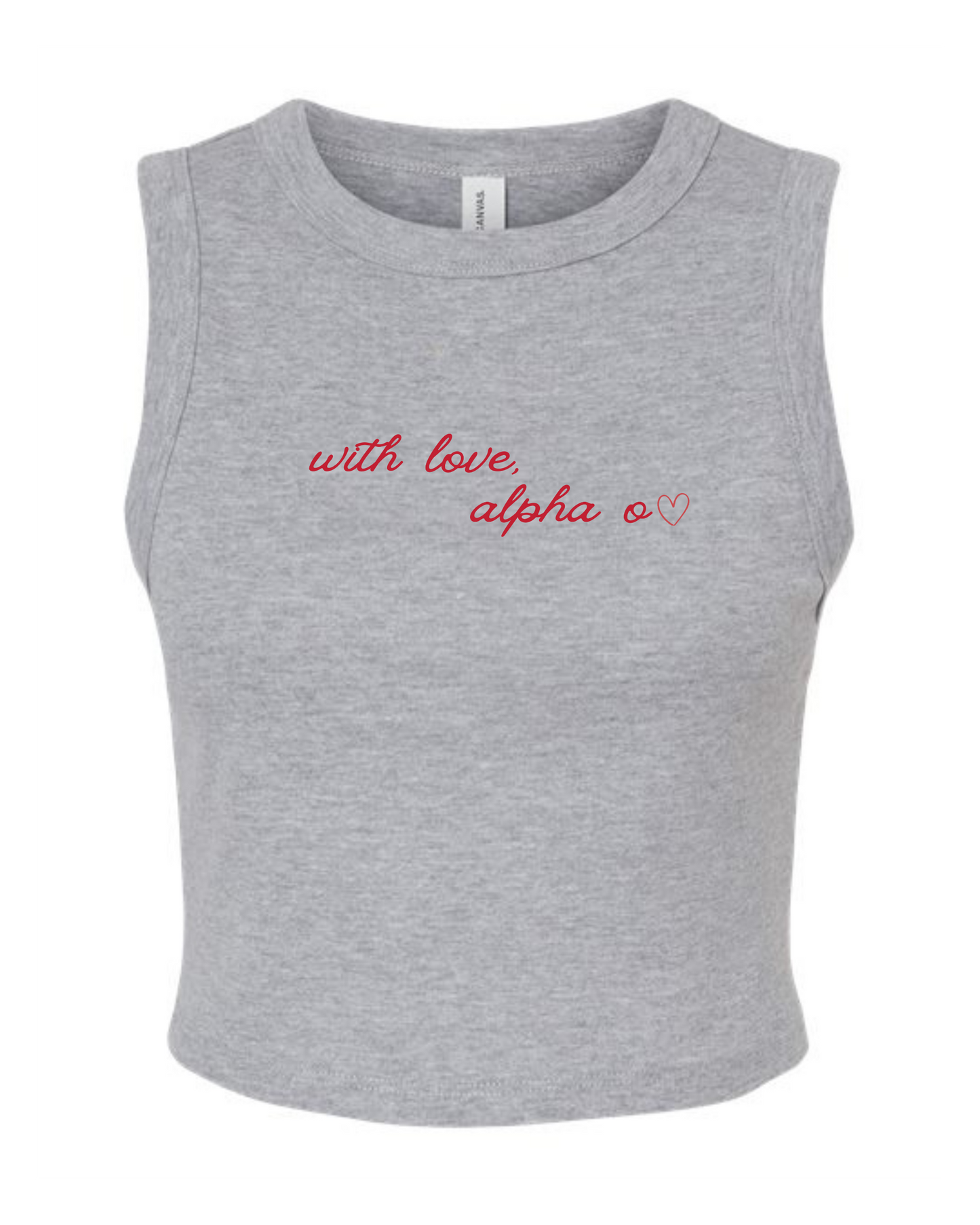 Alpha Omicron Pi With Love Ribbed Tank