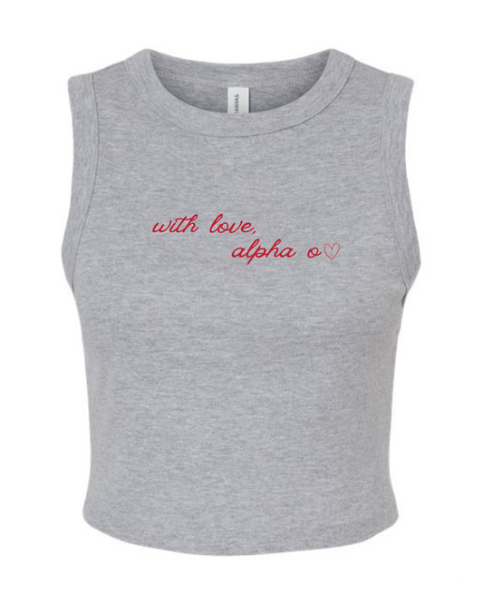 Alpha Omicron Pi With Love Ribbed Tank