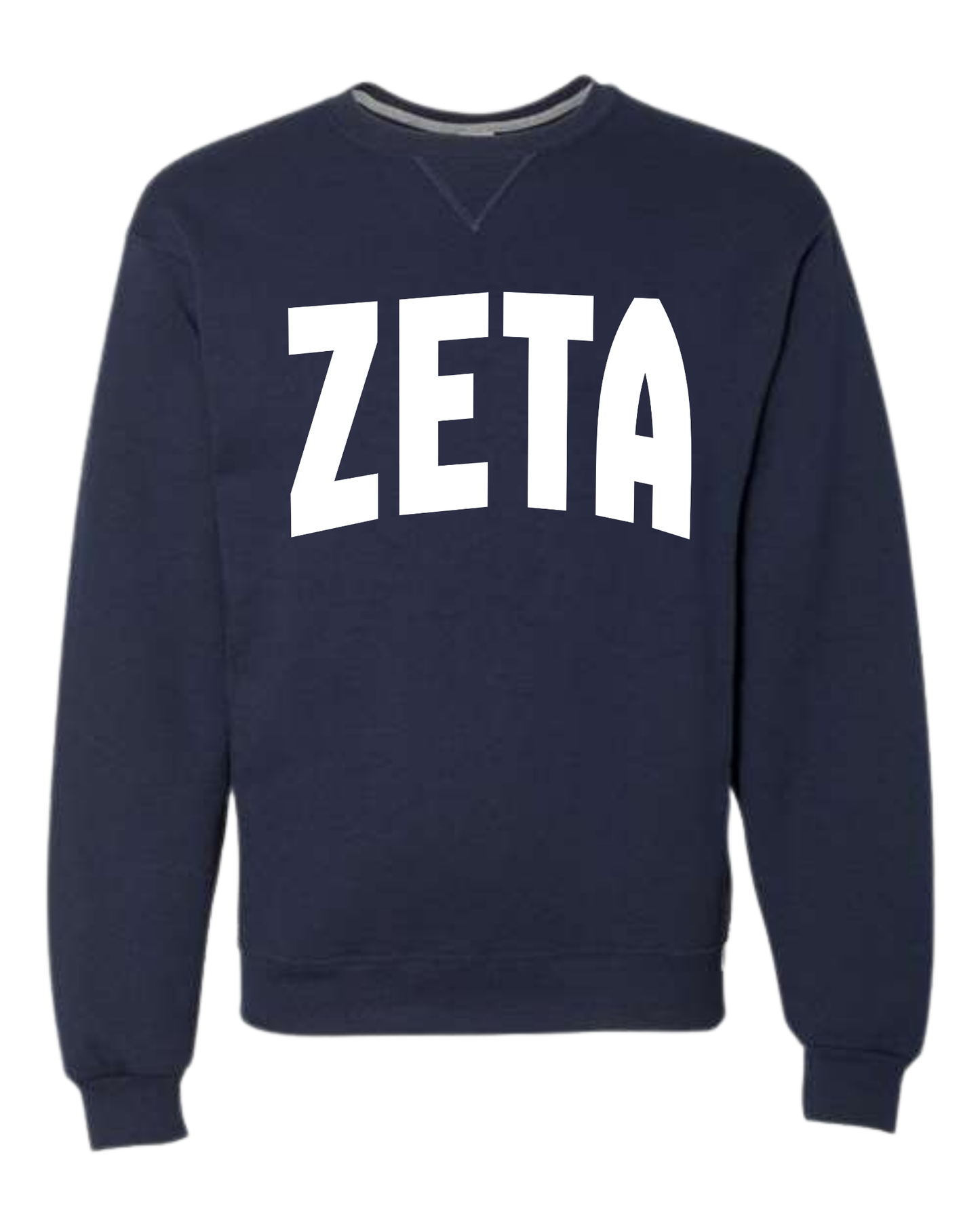 ZETA Varsity Sweatshirt - White on Navy