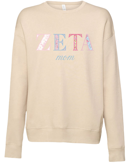 Zeta Tau Alpha Floral MOM Sweatshirt