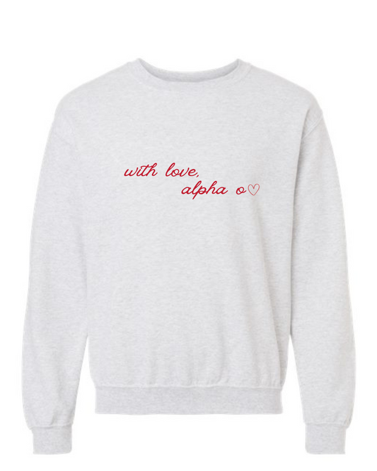 Alpha Omicron Pi With Love Sweatshirt