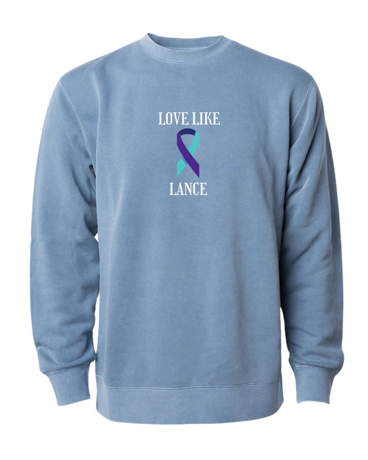 Love like Lance Blue Suicide Awareness Crewneck