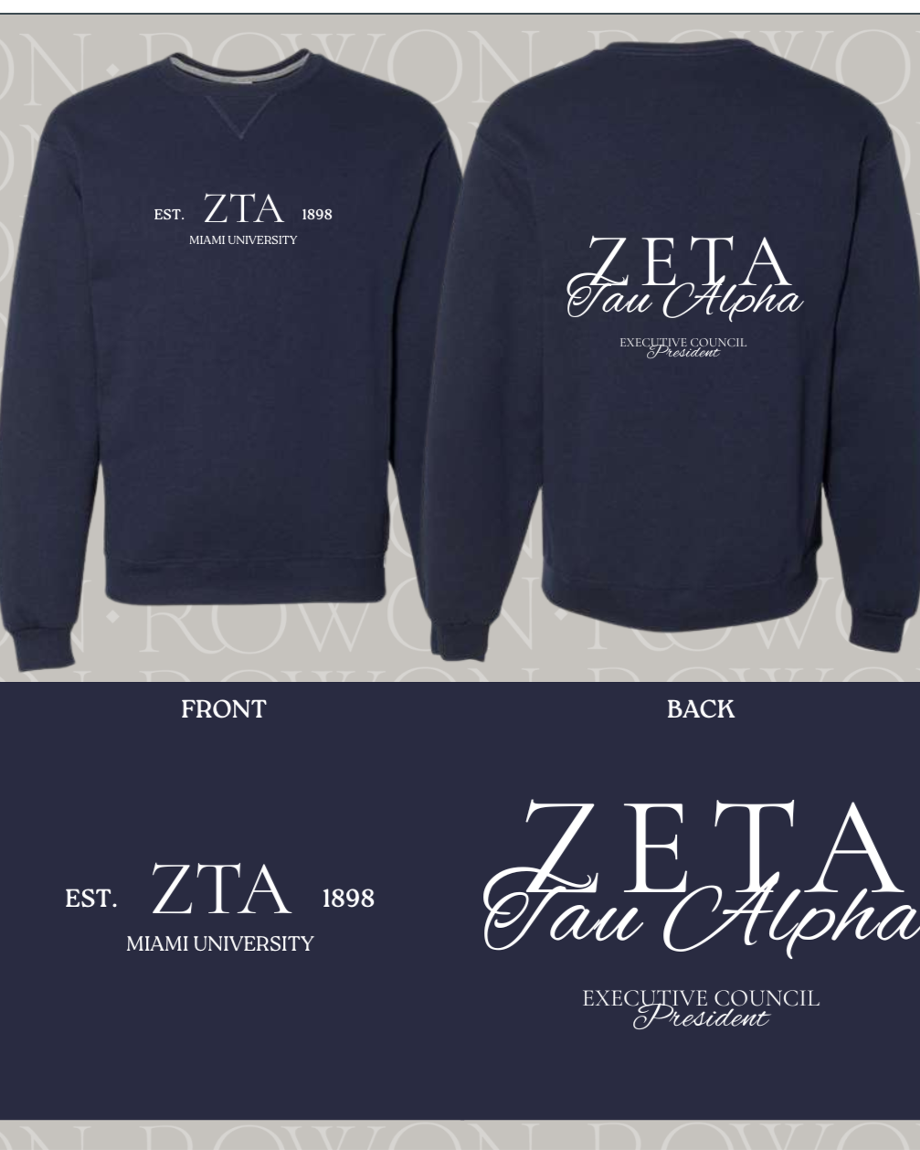 Zeta Tau Alpha (Miami University) Exec Sweatshirt