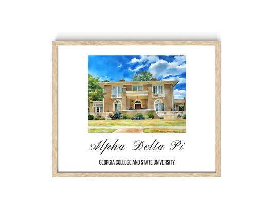 Alpha Delta Pi House Watercolor