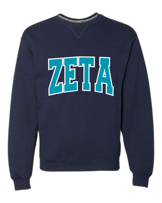 Zeta Varsity - Navy Sweatshirt